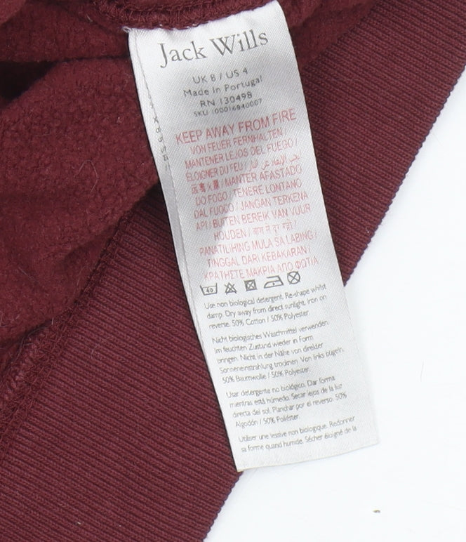 Jack Wills Women's Red Pullover Sweatshirt Size 8