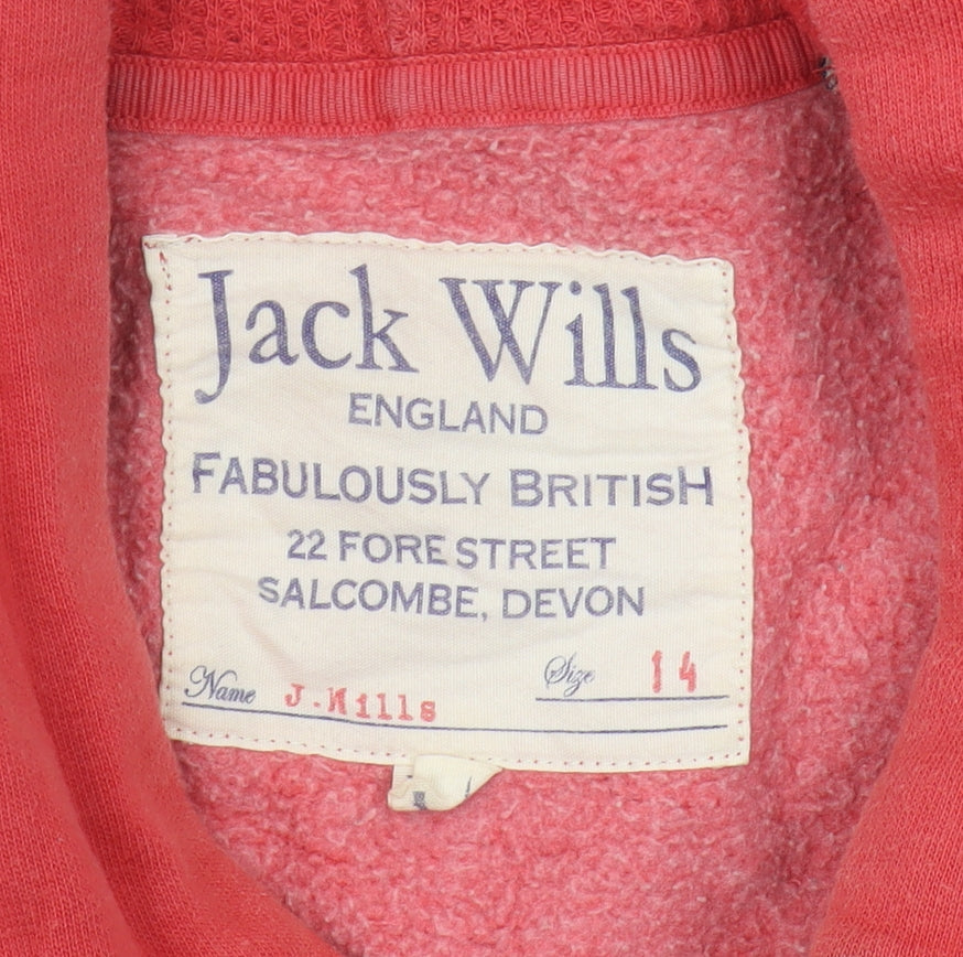 Jack Wills Women's Red Logo Hoodie Size 14 UK