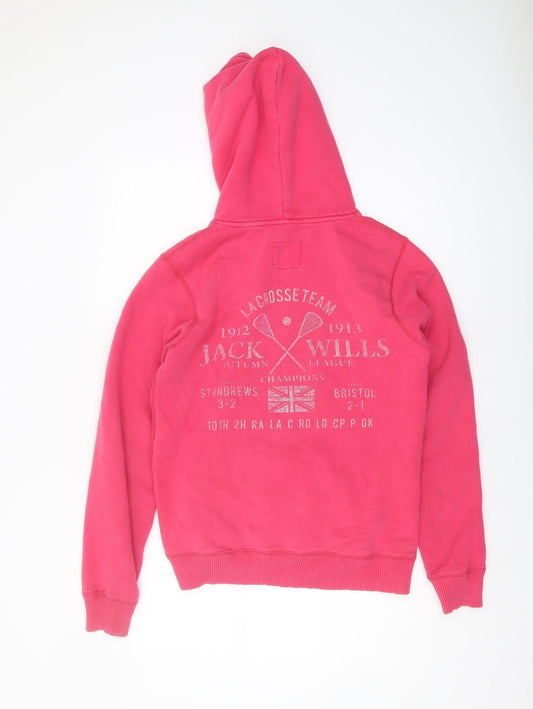 Jack Wills Women's Pink Hoodie UK 12