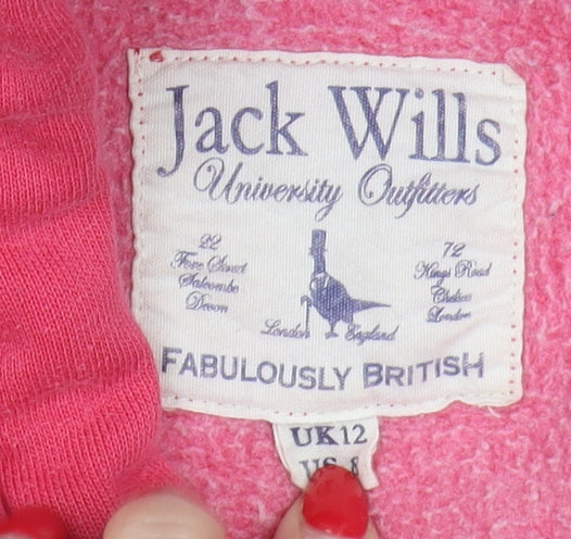 Jack Wills Women's Pink Hoodie UK 12