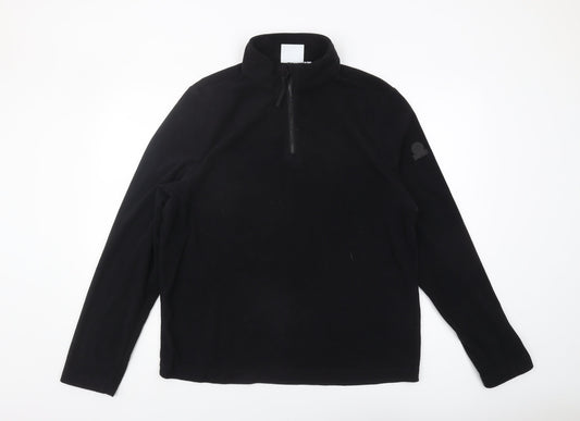 TOG24 Men's Black 1/4 Zip Fleece Sweatshirt - L