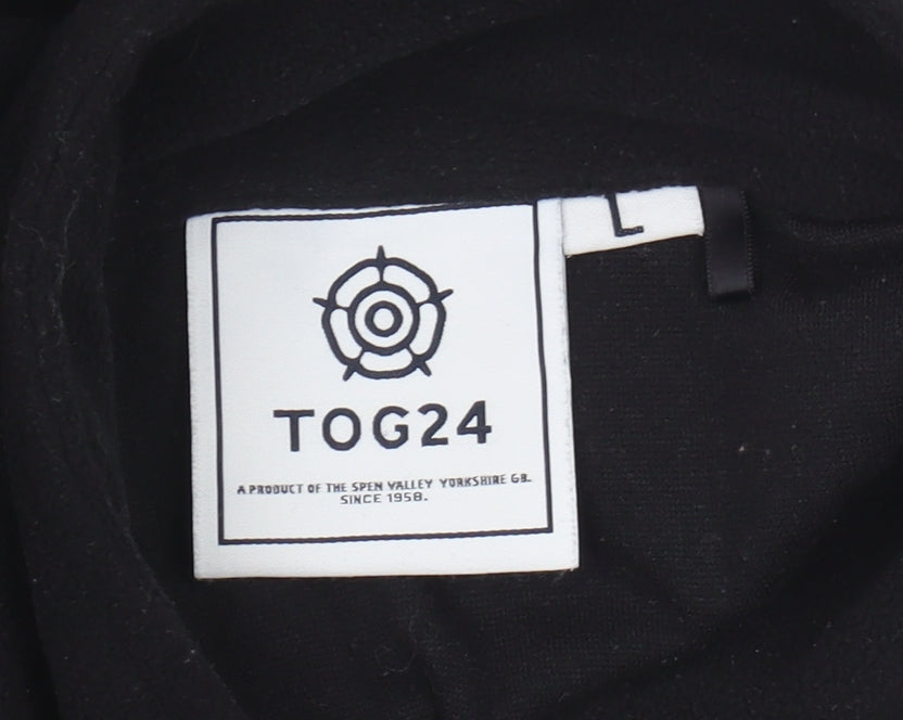 TOG24 Men's Black 1/4 Zip Fleece Sweatshirt - L