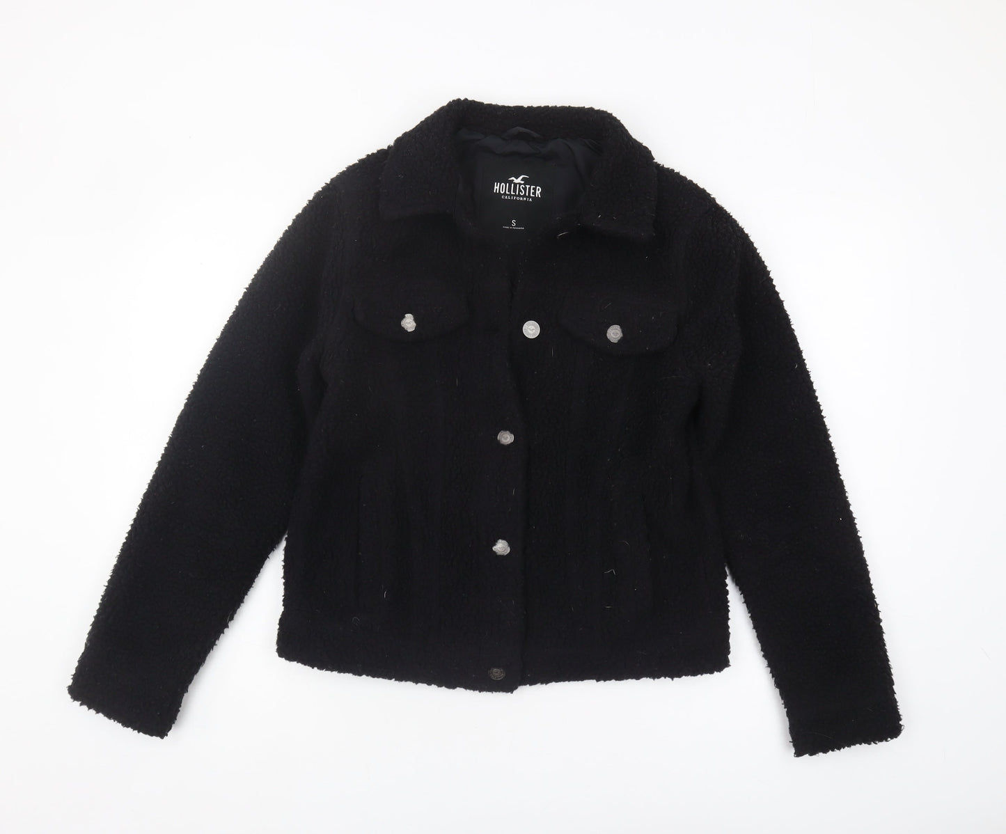 Hollister Women's Black Faux Fur Jacket S