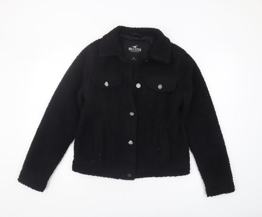 Hollister Women's Black Faux Fur Jacket S