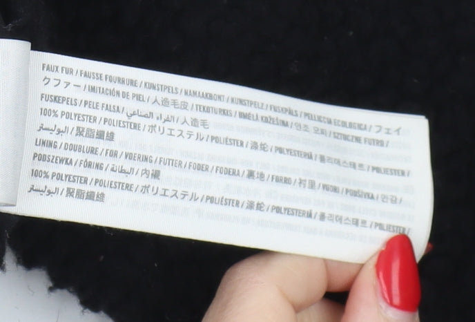 Hollister Women's Black Faux Fur Jacket S