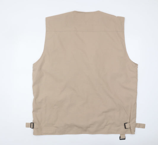 Champion Men's Beige 3XL Waistcoat with Zipped Pockets