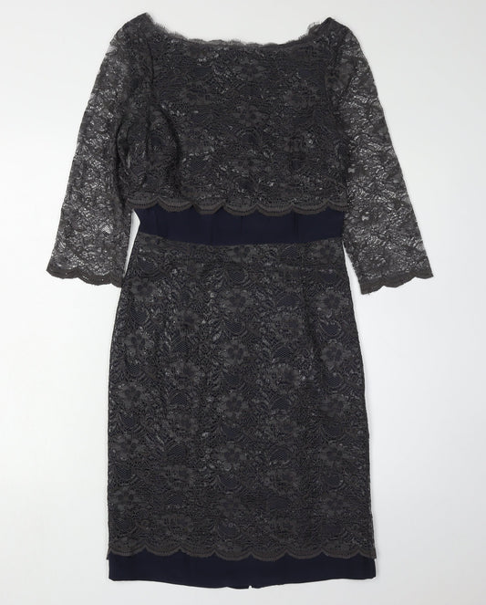 Boden Women's Black Lace Sheath Dress Size 12