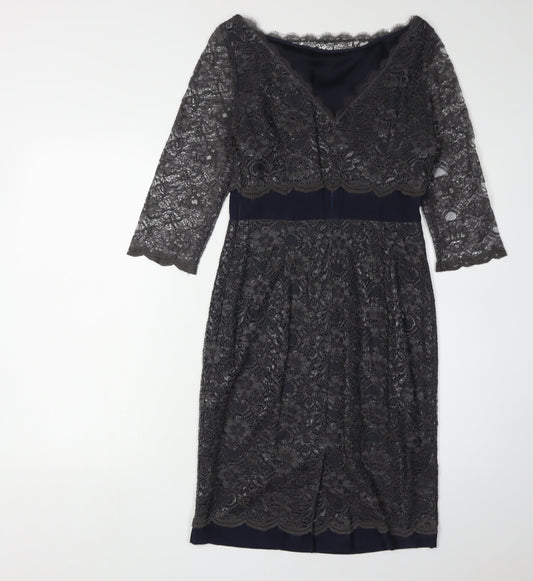 Boden Women's Black Lace Sheath Dress Size 12
