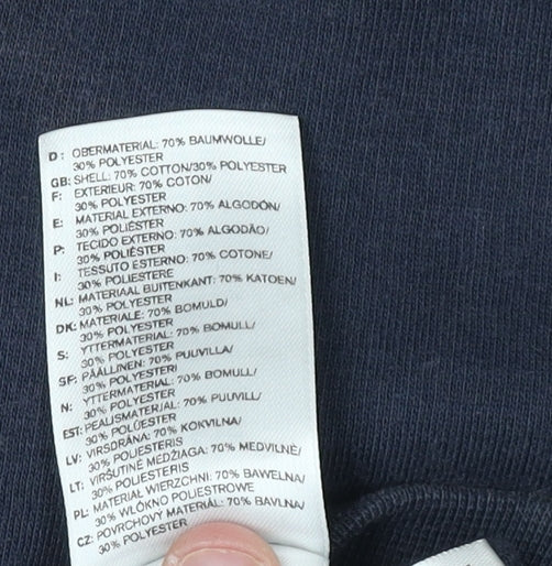 Adidas Blue Unisex Hoodie, Zip, Size 12, Casual Sportswear