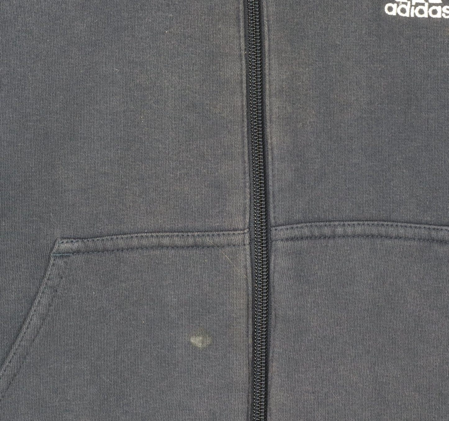 Unisex Adults UK 12 Regular adidas Blue Full Zip Hoodie