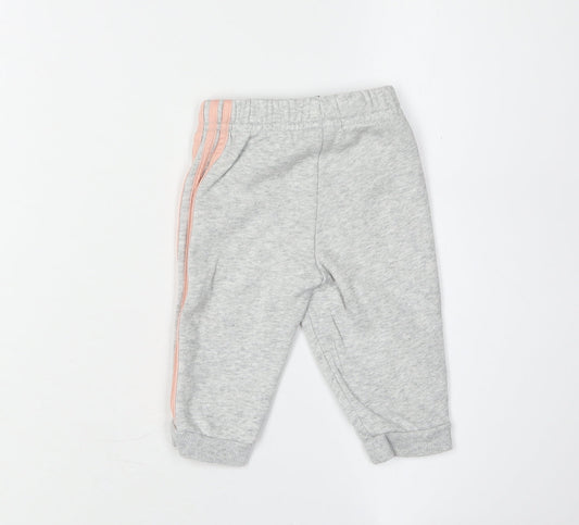 Adidas Unisex Baby Jogger Trousers Grey 3-6 Months