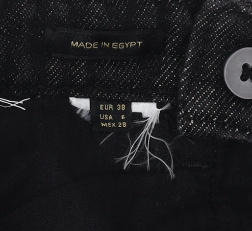 Brand and care label for Massimo Dutti Women's Black Straight Jeans UK 10
