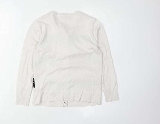 Karen Millen Women's White Cardigan Size 8 - Elegant Style