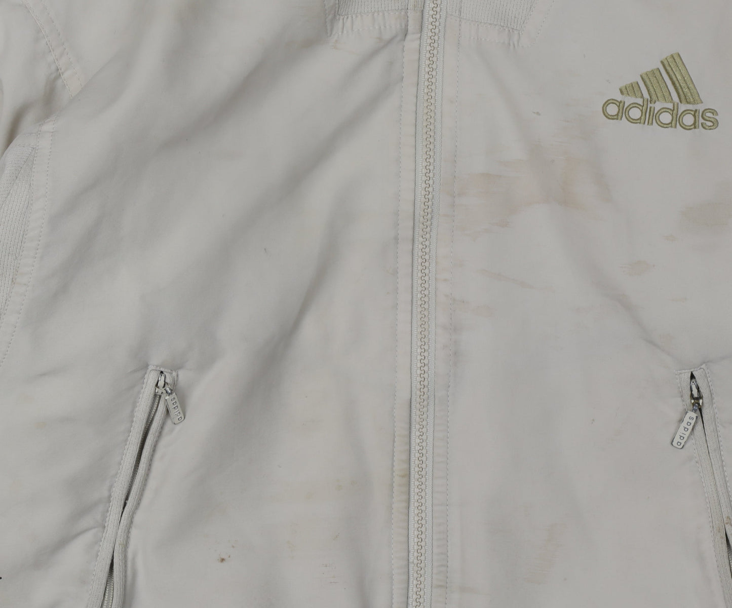 Adidas Men's Beige Basic Jacket Medium Zip Sports