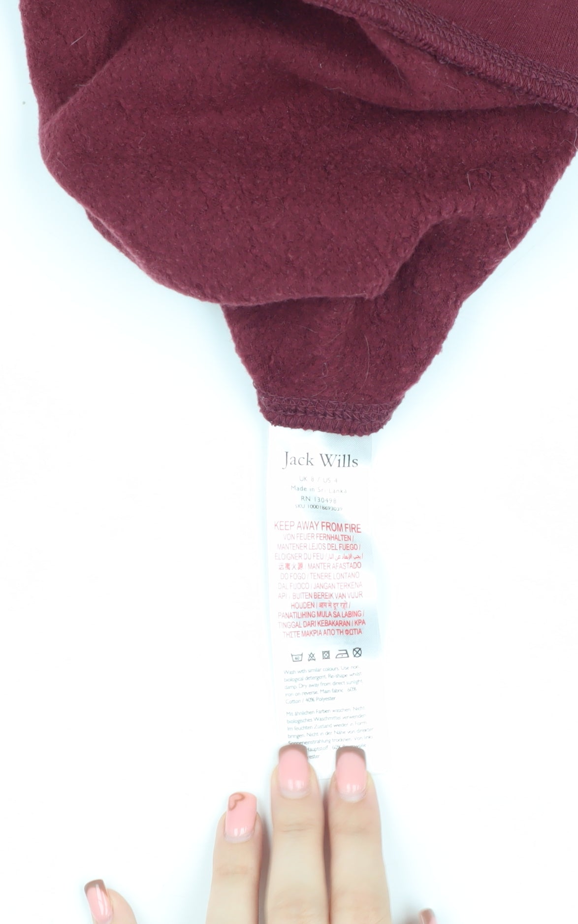 Womens UK 8 Regular Jack Wills Red Pullover Sweatshirt