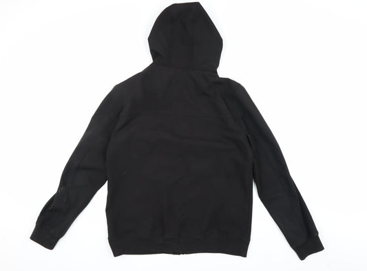 Fabric Men's Black Hooded Jacket M - Autumn Casual Essential