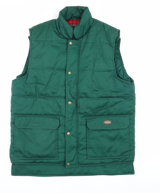 Dickies Men's Green Padded Waistcoat M - Casual Style