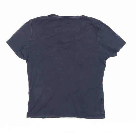 Womens UK Size 12 Laura Ashley Blue 100% Cotton T-Shirt