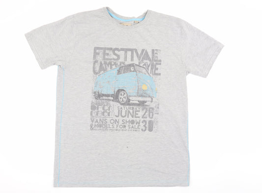 Peter Storm Men's Grey Festival Camper T-Shirt L