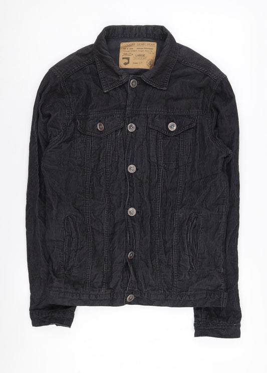 Cougar Womens Denim Wear Black Basic Jacket L