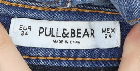 Pull&Bear Women's Blue Skinny Jeans, Size 6