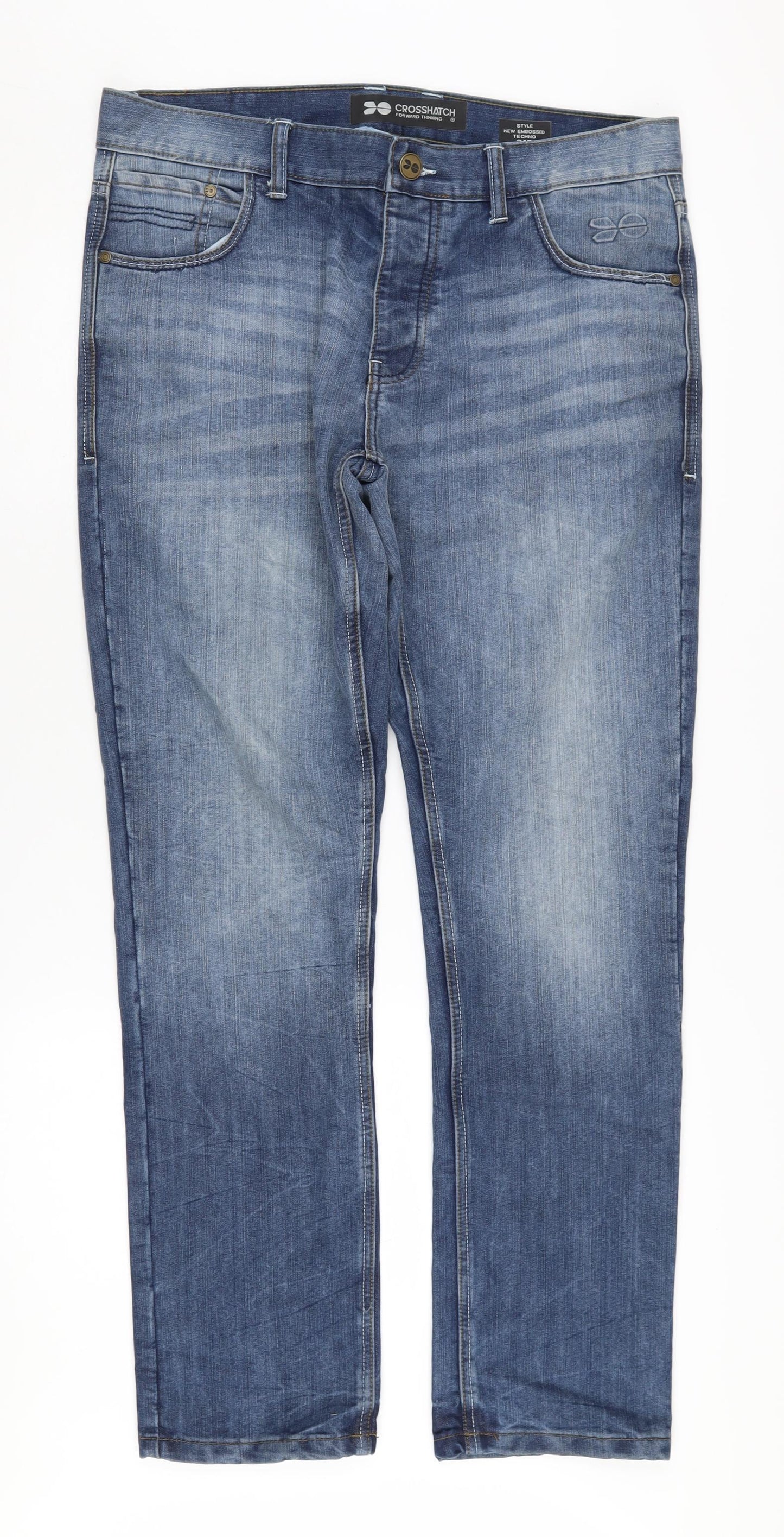 Crosshatch Men's Blue Straight Jeans Size 34