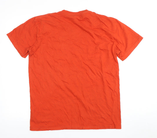 Patta Men's Orange M Crew Neck Logo T-Shirt
