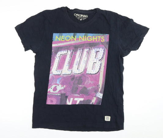 Jack & Jones Men's Black L Graphic Print T-Shirt
