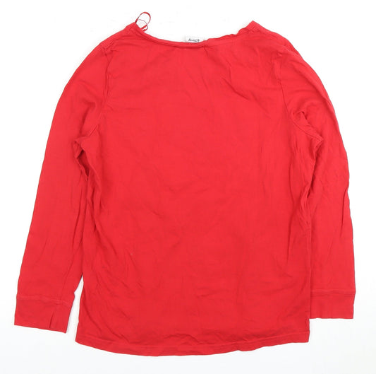 Disney Red Long Sleeve Minnie Mouse Christmas Top Size 10