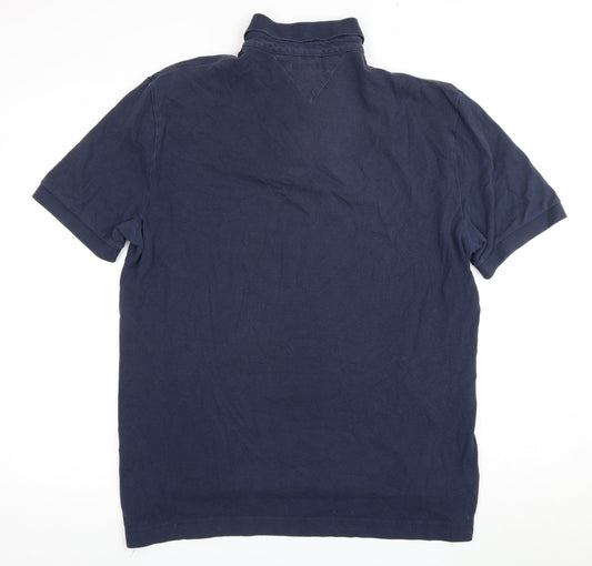 Tommy Hilfiger Men's Blue Polo Shirt, Size L, Short Sleeve