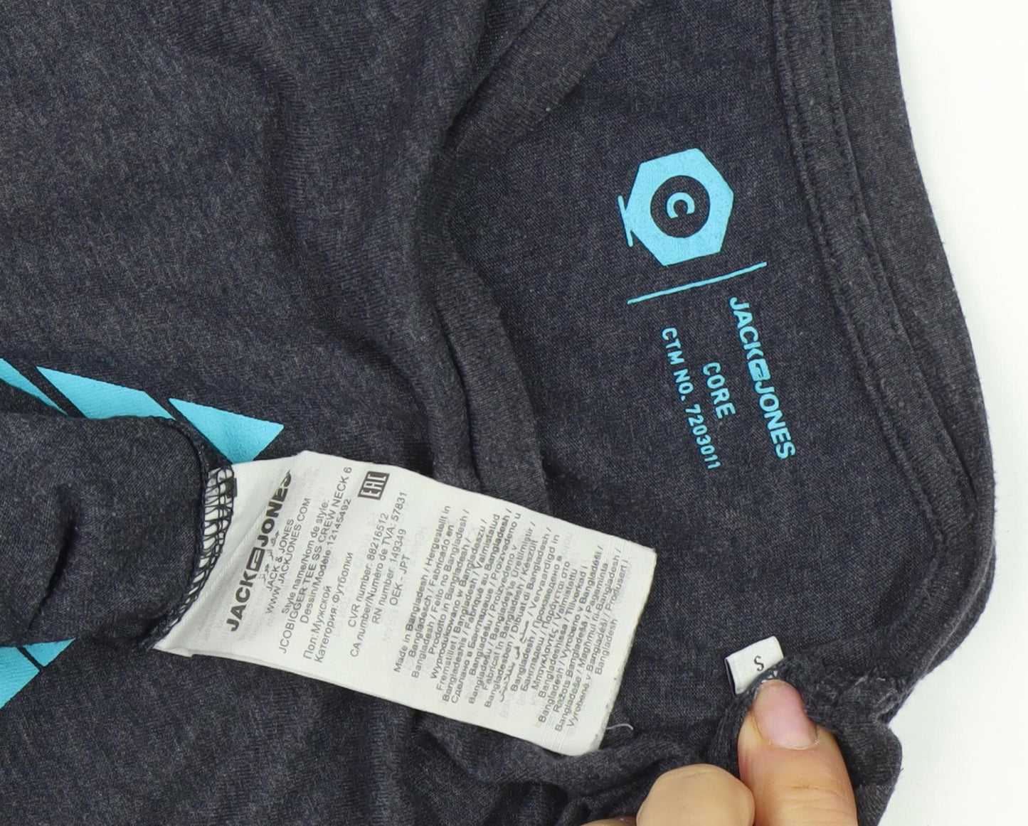 Jack & Jones Men's Grey 90s Graphic T-Shirt Size S