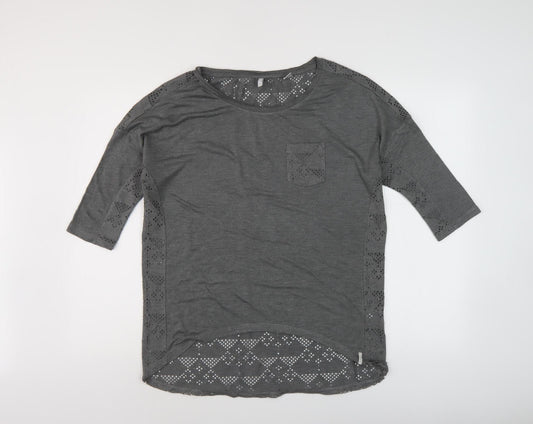 Womens UK Size 10 O'Neill Grey Polyester Blend Blouse