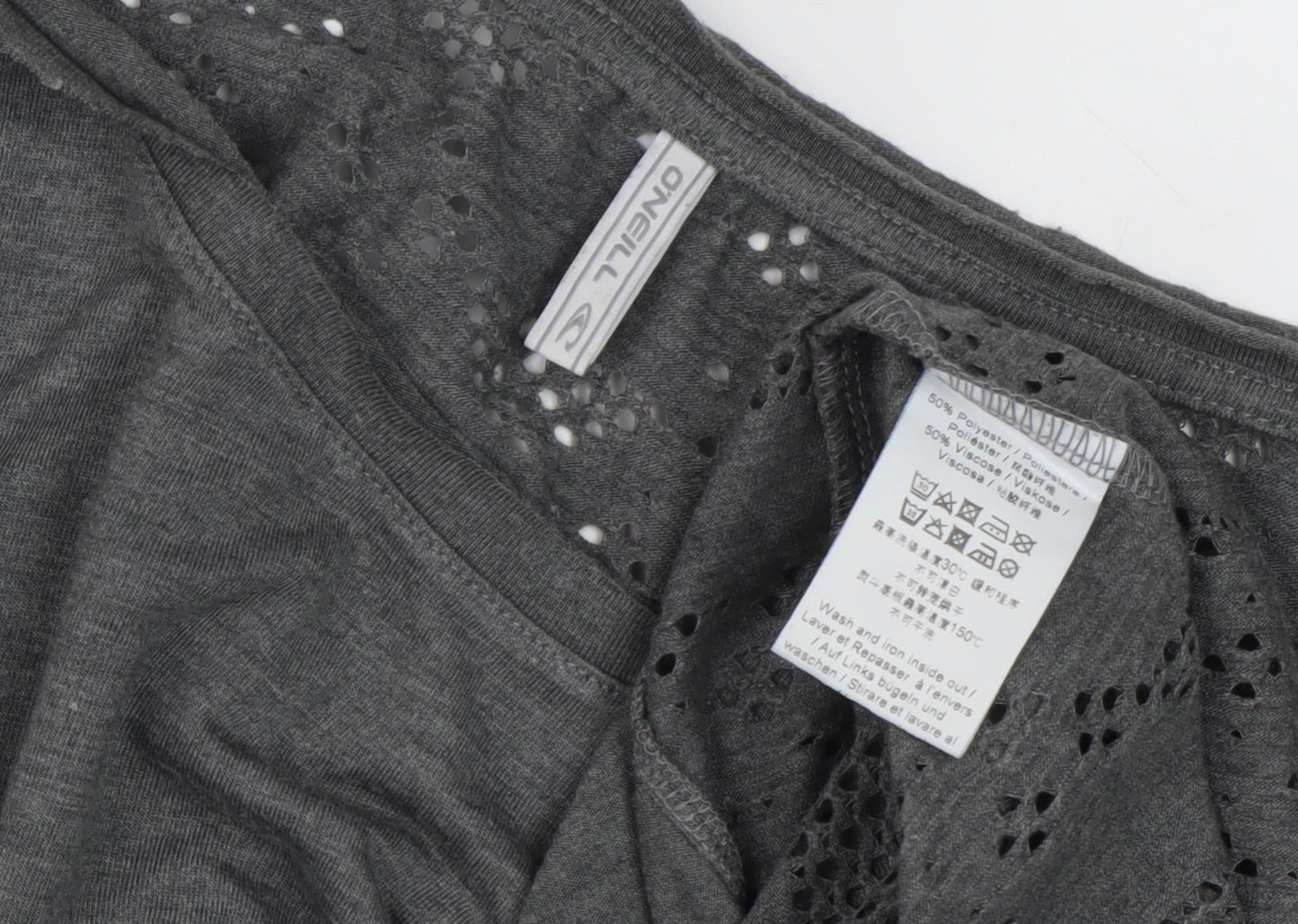 O'Neill Grey Women's 3/4 Sleeve Top - Size 10
