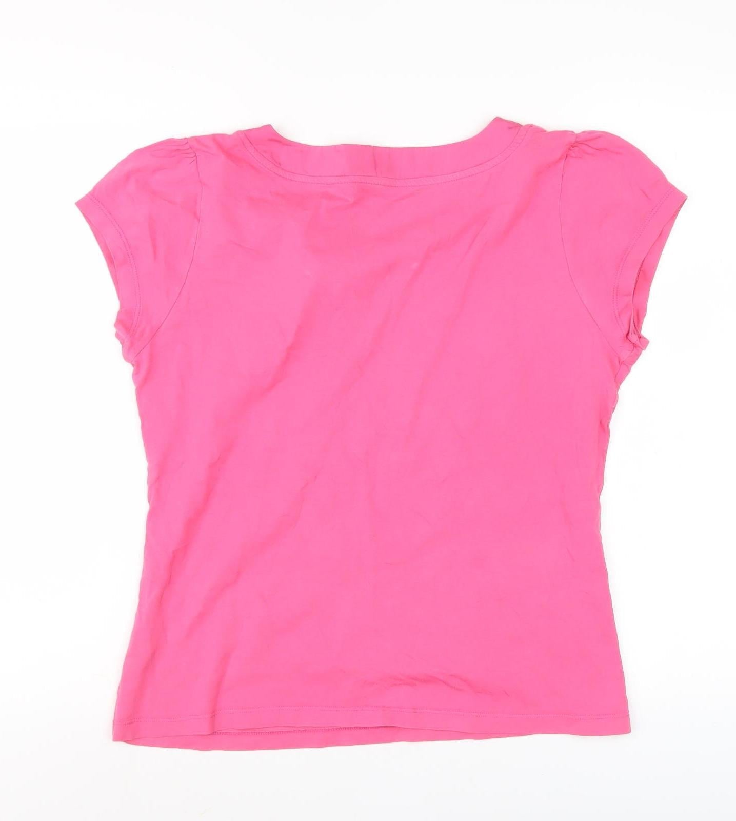 Lakeland Women's Pink Bow T-Shirt Size 16 Round Neck