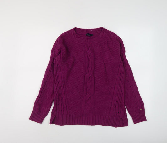 Tommy Hilfiger Women's Purple Knit Pullover Jumper, Size S