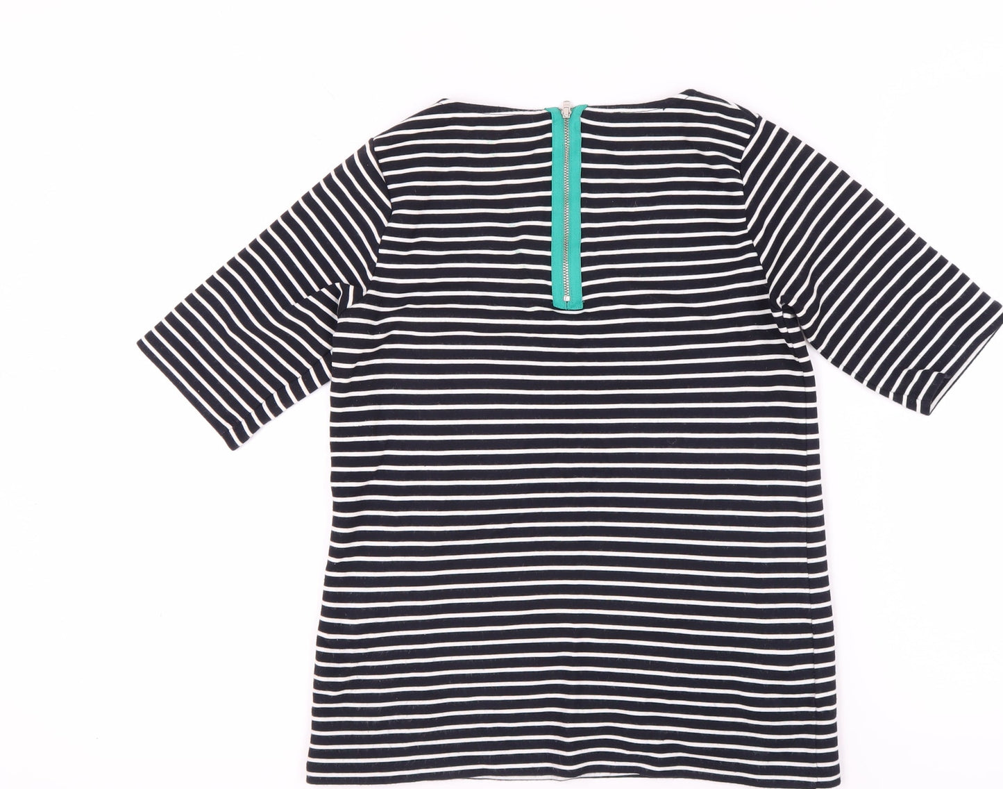 Laura Ashley Women's Black Striped T-Shirt Size 14
