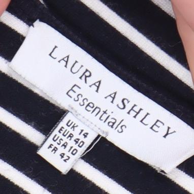Laura Ashley Women's Black Striped T-Shirt Size 14