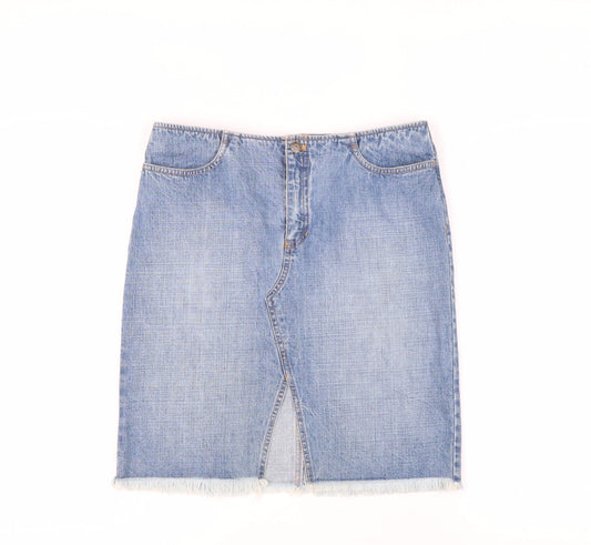 Ralph Lauren Women's Blue Denim Midi Skirt Size 6