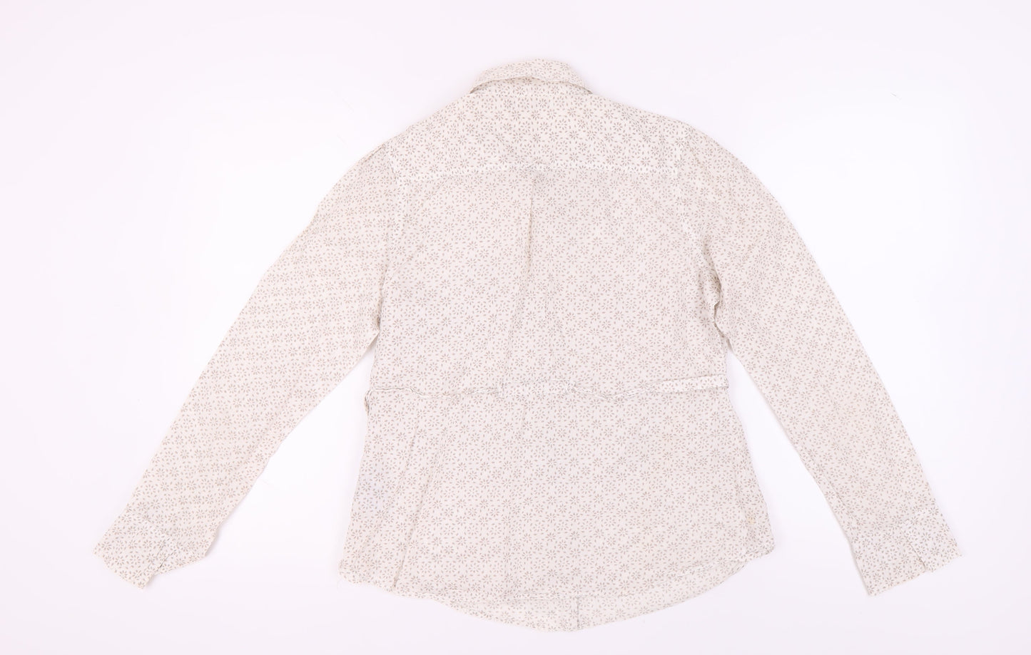 White Stuff Women's White Button-Up Floral Shirt