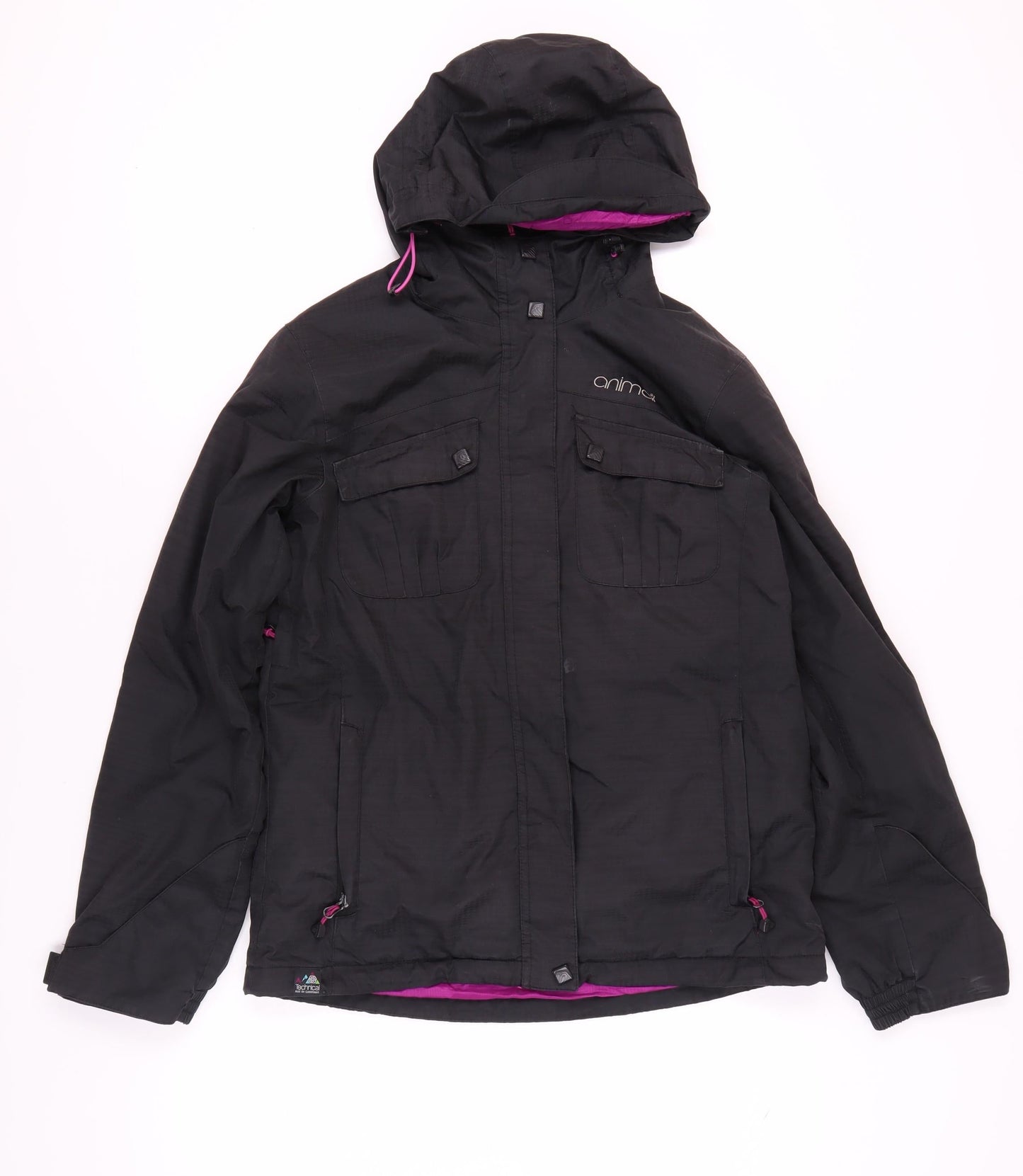 Animal Women's Black Waterproof Rain Jacket Size 12