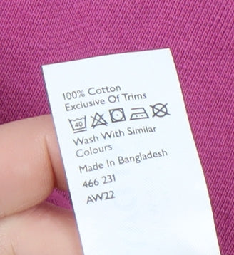 Brand and care label for ANYDAY John Lewis Men's Pink Crew Neck Sweatshirt L