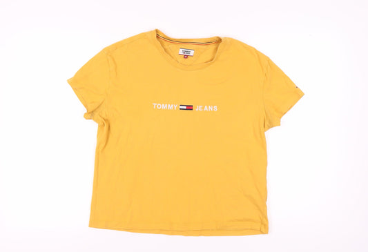 Tommy Jeans Unisex Yellow Cotton T-Shirt M
