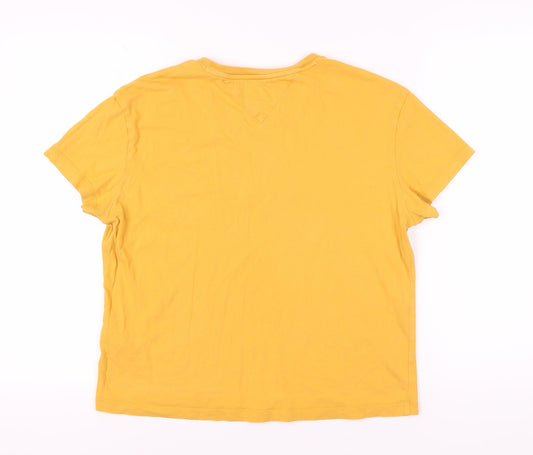 Tommy Jeans Unisex Yellow Cotton T-Shirt M