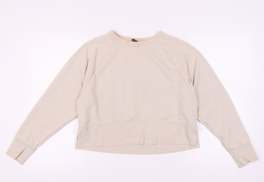 Womens UK XS Regular Nike Beige Pullover Sweatshirt