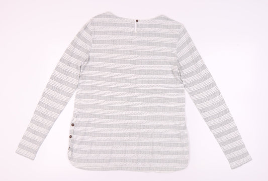 Fat Face Women's Ivory Striped Long Sleeve T-Shirt