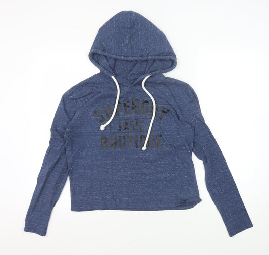 Womens UK XS Regular Superdry Blue Pullover Hoodie