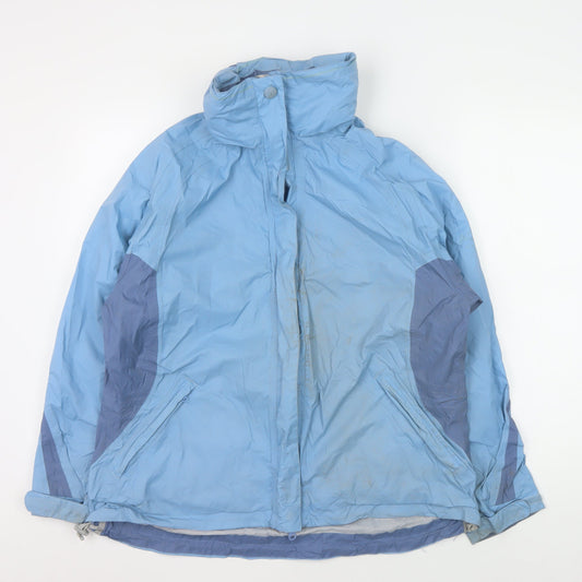 Craghoppers Women's Blue Parka Jacket Size 14 Hooded Waterproof