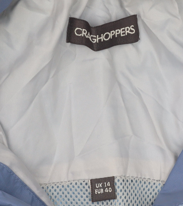 Craghoppers Women's Blue Parka Jacket Size 14 Hooded Waterproof