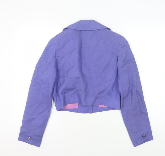 Alexon Women's Purple Cropped Linen Suit Jacket, Size 12