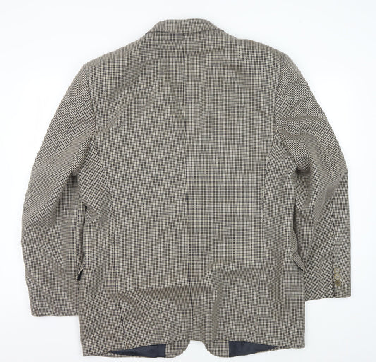 Jaeger Men's Brown Check Blazer Jacket 54R